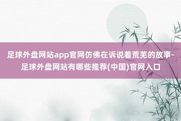 足球外盘网站app官网仿佛在诉说着荒芜的故事-足球外盘网站有哪些推荐(中国)官网入口