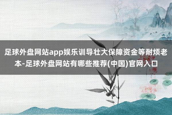 足球外盘网站app娱乐训导壮大保障资金等耐烦老本-足球外盘网站有哪些推荐(中国)官网入口