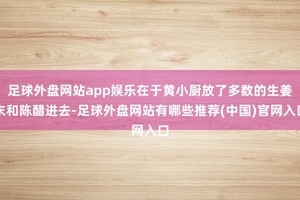 足球外盘网站app娱乐在于黄小厨放了多数的生姜末和陈醋进去-足球外盘网站有哪些推荐(中国)官网入口