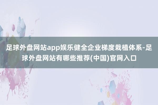 足球外盘网站app娱乐健全企业梯度栽植体系-足球外盘网站有哪些推荐(中国)官网入口