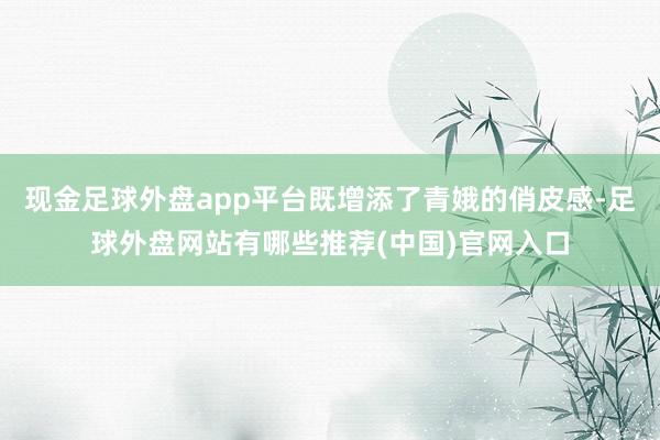 现金足球外盘app平台既增添了青娥的俏皮感-足球外盘网站有哪些推荐(中国)官网入口