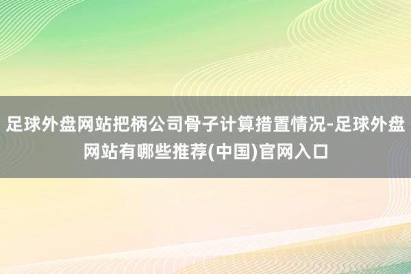 足球外盘网站把柄公司骨子计算措置情况-足球外盘网站有哪些推荐(中国)官网入口