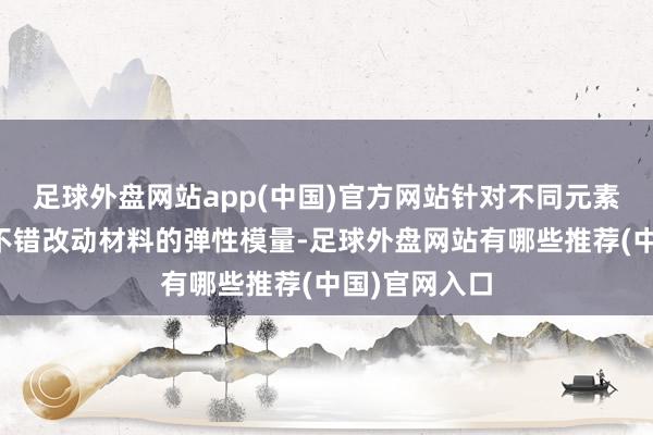 足球外盘网站app(中国)官方网站针对不同元素配比的优化不错改动材料的弹性模量-足球外盘网站有哪些推荐(中国)官网入口