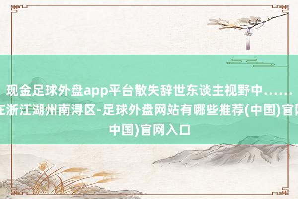 现金足球外盘app平台散失辞世东谈主视野中……近日在浙江湖州南浔区-足球外盘网站有哪些推荐(中国)官网入口