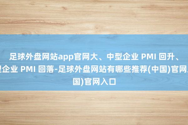 足球外盘网站app官网大、中型企业 PMI 回升、微型企业 PMI 回落-足球外盘网站有哪些推荐(中国)官网入口