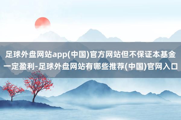 足球外盘网站app(中国)官方网站但不保证本基金一定盈利-足球外盘网站有哪些推荐(中国)官网入口